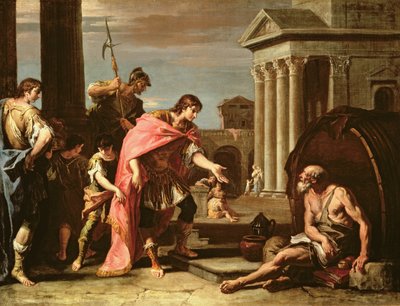 Alessandro Magno visita Diogene ad Atene da Sebastiano Ricci